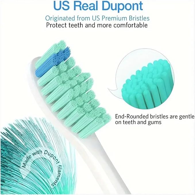 8pcs Replacement Toothbrush HeadsCompatible For Philips Sonicare Electric Toothbrush Brush Head 1100 2100 4100 5100 5300 6100 7500(8pcs Blue)