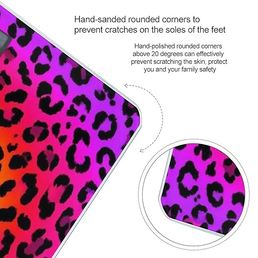 Digital Bathroom Weighing Scale Energy Saving Scale Smart Scale for Body Weight Hot Pink Purple Cheetah Leopard Print