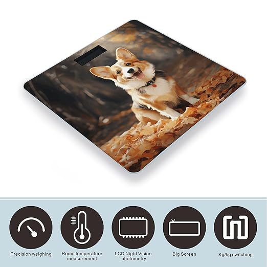 Corgi Dog Scale for Body Weight Digital Bathroom Scale Accurate Smart Weight Scales with Large Display Weighing Machine High Precision Scales