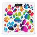 Colorful Dog Paw Print Scale for Body Weight Sturdy Tempered Glass Weighing Scales with LCD Display Accurate Digital Bathroom Scale Convenient Body Fat Smart Scales Easy Read