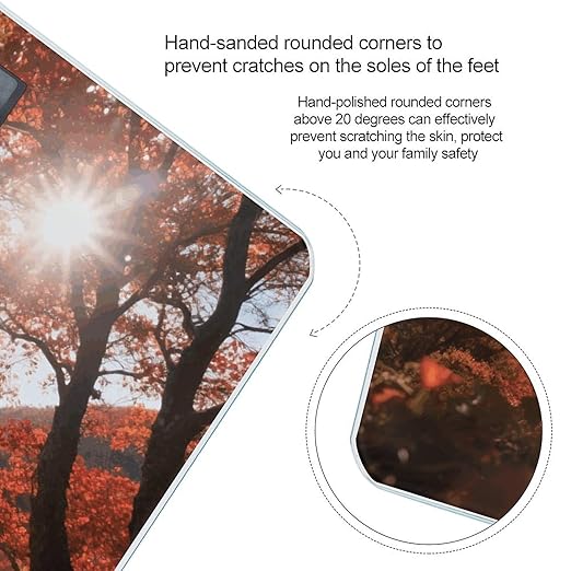 Autumn Red Leaf Valley Scale for Body Weight Sturdy Tempered Glass Weighing Scales with LCD Display Accurate Digital Bathroom Scale Convenient Body Fat Smart Scales Easy Read
