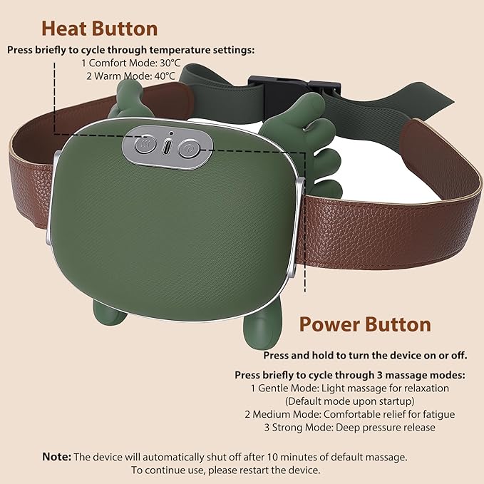 Neck Massager with Heat Simulating Authentic Palm-Style Neck and Shoulder Massage 4D Kneading Massage Relieves Fatigue and Relaxes Muscle Tension(Green)