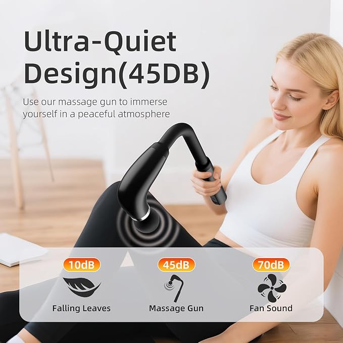 Massage Gun with Upgraded Extension HandleBack Massage Gun Deep TissueBack Massager for Pain Relief for Muscles Neck Shoulders Waist Arm Legs Foot4 Replaceable Heads &amp 9 Speeds (Black)