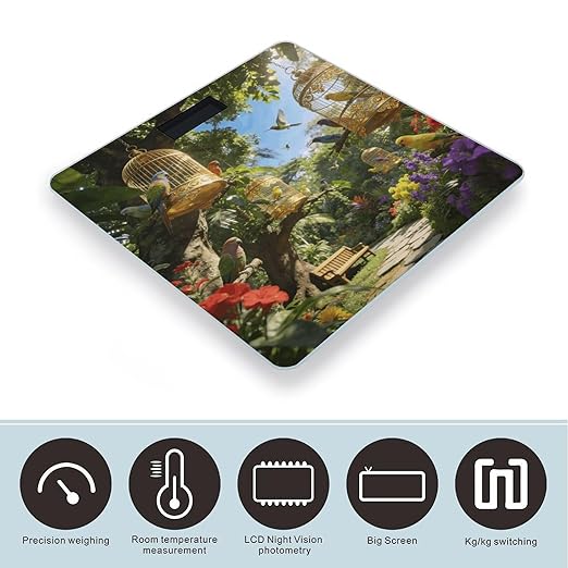 Golden Aviary Garden Smart Scale for Body Weight Digital Bathroom Scale Toughened Glass Weight Scale with Large LCD Backlight Display High Precision Scales Weighing Machine