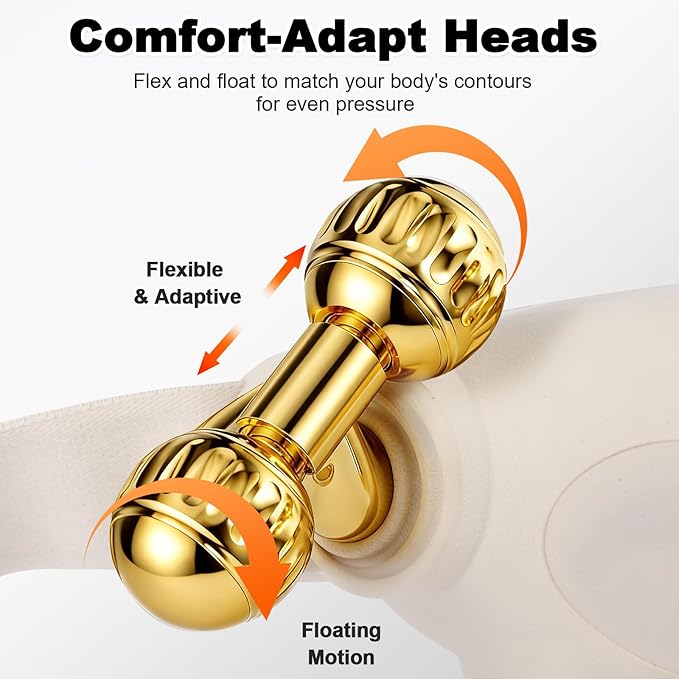 Neck and Shoulder Massager with Heat - Elegant Champagne Gold Massager with 4D Human-Like Shiatsu Grasping Hands-Free Design Soothing Warm Heat Cordless Relaxation Gift for Women &amp Men