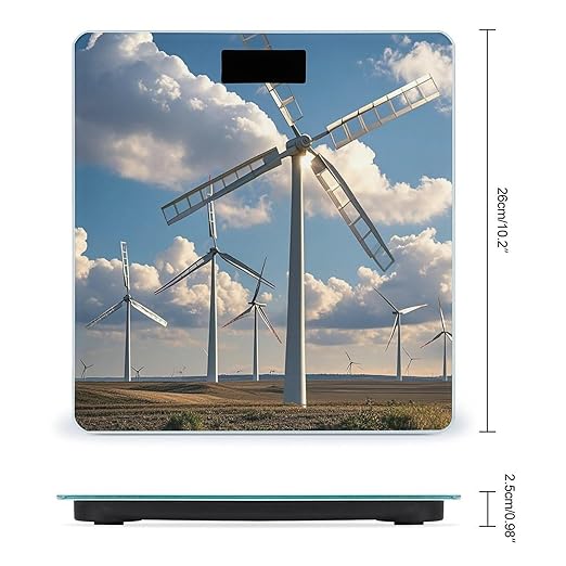 Windmills Bathroom Scale for Body Weight with High Precision Large LCD Backlight Display Digital Weighing Scale with BMI Capacity Up to 180kg