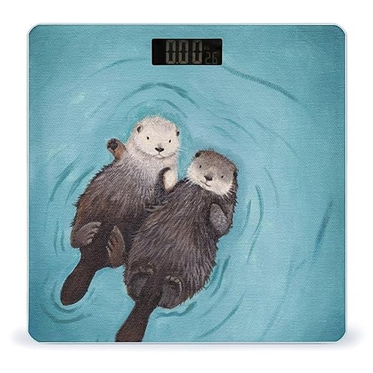Otters Holding Hands Scale for Body Weight Digital Bathroom Scale Accurate Smart Weight Scales with Large Display Weighing Machine High Precision Scales