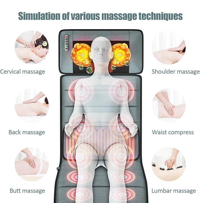 Full Body Massager Pad | Lightweight Whole Body Electric Vibrating Mat | Portable Electric Back Massager for Men Women Dad Mum Elder