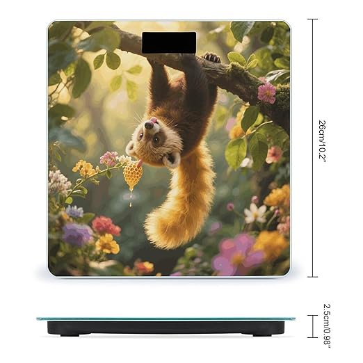 Kinkajou Weight Scale Cute Bathroom Scale for Body Highly Accurate Digital Weighing Machine for People Compact LCD Display Scales with Sturdy Toughened Glass Scales