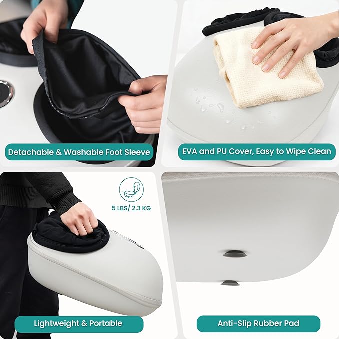 Nekteck Shiatsu Foot Massager Machine with Soothing Heat FSA Eligible Air Compression Deep Kneading Therapy HSA Massage Tools Improve Blood Circulation Foot Wellness Fits Size Up to US 13