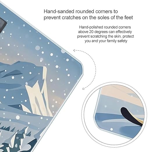Skiing Theme Scale for Body Weight Digital Bathroom Scale Accurate Smart Weight Scales with Large Display Weighing Machine High Precision Scales