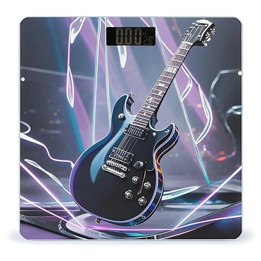 Magic Electric Guitar Music Weight Scale Highly Accurate Digital Weighing Scale with Large LCD Display Smart Bathroom Scales for Home Bedrooms and Gift Giving