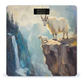 Goats Lambs on Cliff Mountains Digital Bathroom Scale for Body Weight Lighted LCD Display Round Corner