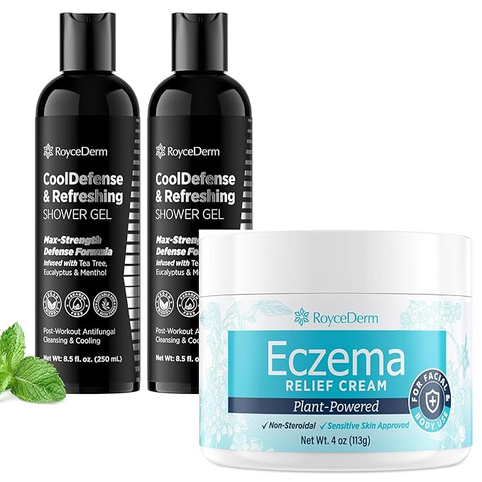 Roycederm Body Wash for Men and Eczema Relief Cream for Face &amp Body