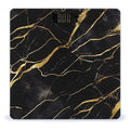 Black and Gold Marble Texture Weight Scale Digital Electronic Scales Bathroom Scale Larg LCD Backlight Display High Precision MeasurementsTempered Glass