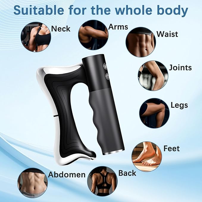 Heated Muscle Scraper Tool Electric Muscle Scraper Tool with Vibration Massage&amp Heat Portable Gua Sha Massager for Full Body Muscle Recovery Fascia Tool Massage Tools for Deep Tissue