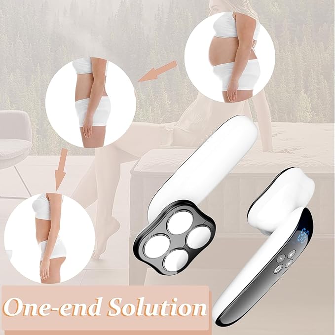 Cellulite Massager - Handheld Body Sculptor for Belly Waist Arms Legs Butt - 3 Modes and 10 Adjustable Intensities Silver