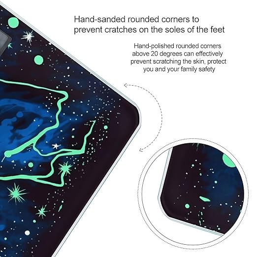 Glow in The Dark Scale for Body Weight High Precision Digital Weight Scales with LCD Display Anti-Slip Sturdy Slim Tempered Glass Bathroom Scale for Home Use