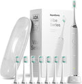 Aquasonic Vibe Series Ultra-Whitening Toothbrush – ADA Accepted Electric Toothbrush - 8 Brush Heads &amp Travel Case – 40000 VPM Motor &amp Wireless Charging - 4 Modes w Smart Timer – Optic White