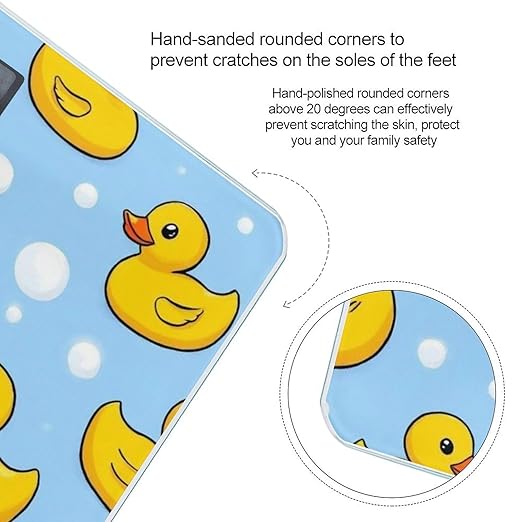 Men's Fashion Automatic Switch Digital Bathroom Weighing Scale Smart Scale Yellow Rubber Ducks Soap Bubbles Blue