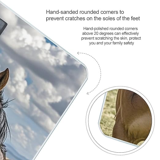 Horses in Love Scale for Body Weight Digital Bathroom Scale Toughened Glass High Precision Scales for Body Weight with Large LCD Backlight Display Weight Scales
