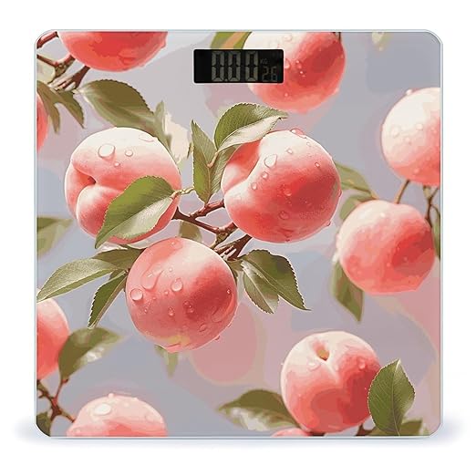 Pink Peach Bathroom Scale for Body Weight 400 Lb Weight Scale with High Precision Sensors Tempered Glass Highly Accurate Digital Weighing Machine for People