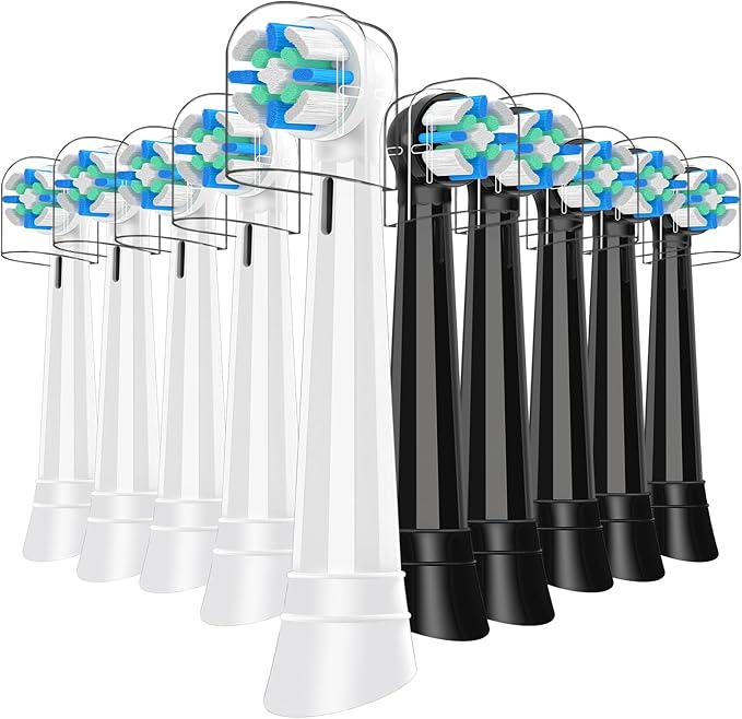 IO Replacement Heads Compatible with Oral B iO 2/3/4/5/6/7/8/9/10/Deep Clean Electric Toothbrush Brush Heads Compatible with IO for Teeth Clean (10 Black/White)