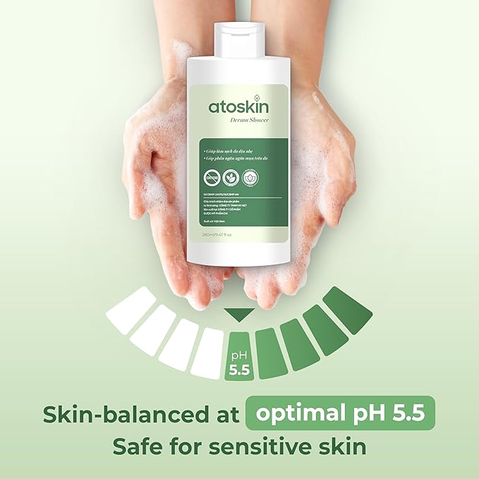 Atoskin Derma Shower (3 Pack) – Herbal Body Cleanser for Oily &amp Acne-Prone Skin with Rosemary &amp 7 Botanical Extracts (28.41 oz)