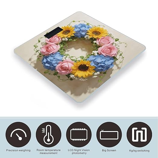Bright Garland Smart Scale for Body Weight Digital Bathroom Scale Toughened Glass Weight Scale with Large LCD Backlight Display High Precision Scales Weighing Machine