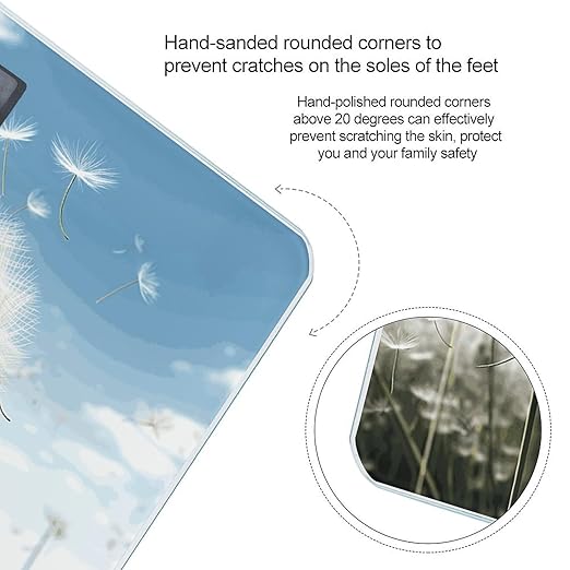 Dandelion Bathroom Scale for Body Weight Bathroom Digital Electronic Weighing Scale with Back Lit LED Display Sturdy Tempered Glass Weight Watchers Scales 400lb