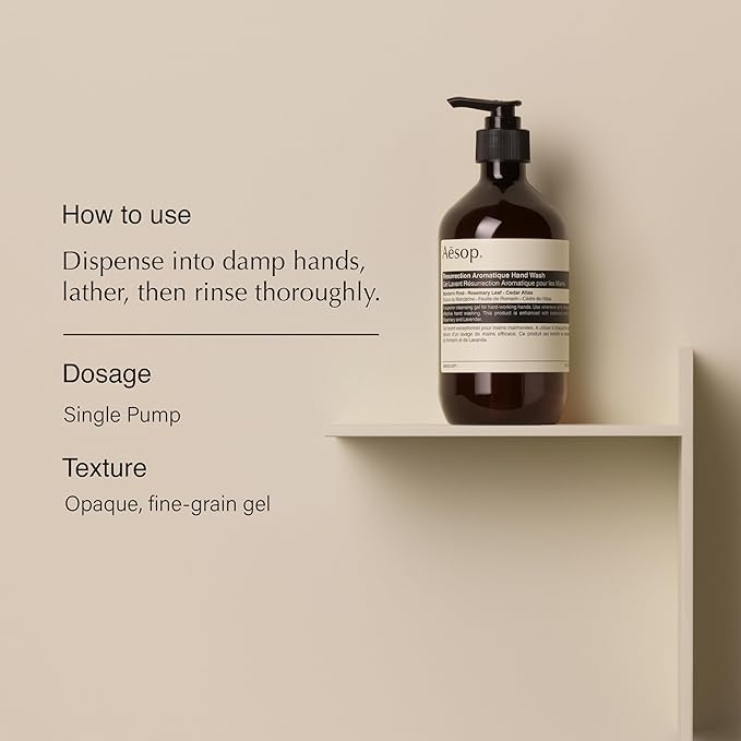 Aesop Resurrection Aromatique Hand Soap Geranium Leaf Body Wash| Paraben Cruelty-free &amp Vegan | 16.9 oz