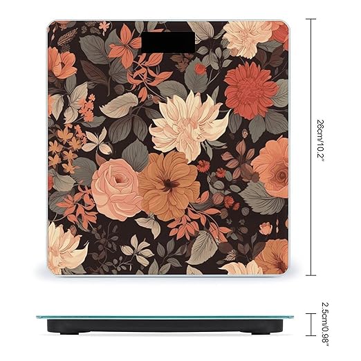 Autumn Beautiful Floral Bathroom Scale for Body Weight Bathroom Weighing Scale with Backlit LCD Display Highly Accurate Measures Weight Up to 180kg
