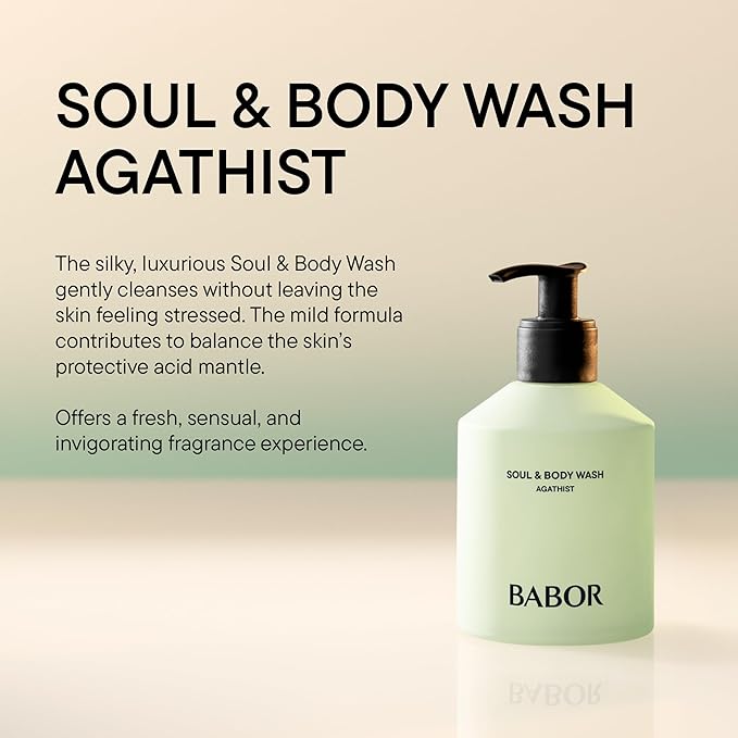 BABOR Soul &amp Body Wash Agathist Aroma Shower Gel for Dry and Sensitive Skin Nourishing and Refreshing Shower Gel with Vitamins Invigorating Fragrance with Hyaluronic Acid Vegan 250 ml