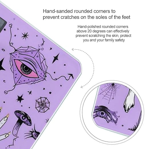 Smart Scale for Body Weight Automatic Switch Digital Bathroom Weighing Scale Witch Witchcraft Goth Skull Mushroom