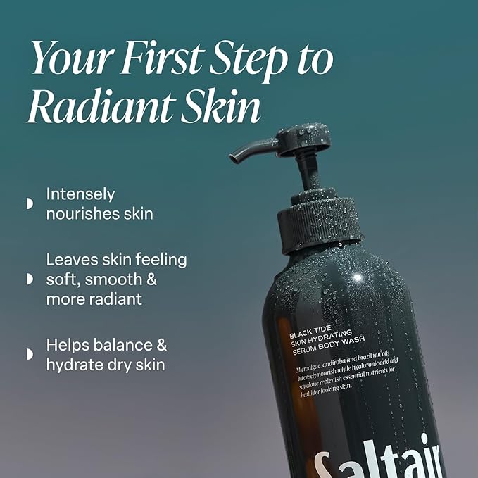 Saltair Luxury Skin Care Bundle – Black Tide Body Wash 2-Pack &amp Santal Bloom Multi-Lipid Body Butter 10oz | Moisturizing Shower Gel &amp Deep Hydrating Body Cream
