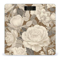 Pattern of Beige Flowers Scale for Body Weight Digital Bathroom Scale Accurate Smart Weight Scales with Large Display Weighing Machine High Precision Scales