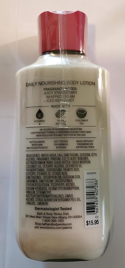 Bath &amp Body Works Women's Strawberry Snowflakes Body Lotion and Body Gel Wash 2 Piece Set