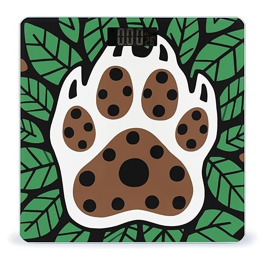 Bear Clan Symbol Scale for Body Weight Sturdy Tempered Glass Weighing Scales with LCD Display Accurate Digital Bathroom Scale Convenient Body Fat Smart Scales Easy Read