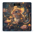 Little Mouse in The Forests Digital Bathroom Scale for Body Weight Lighted LCD Display Round Corner