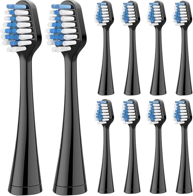 20pcs Toothbrush HeadsCompatible for Replacement Oral Hygiene Clean Soft Bristle Nozzles(20pcs Black)