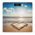 Heart Shape Romantic Beach Bathroom Scale Rounded Smart Scale for Body Weight Automatic Power On/Off Weight Scales Accurate Bathroom Digital Scales for Pet Home Bedroom Kitchen