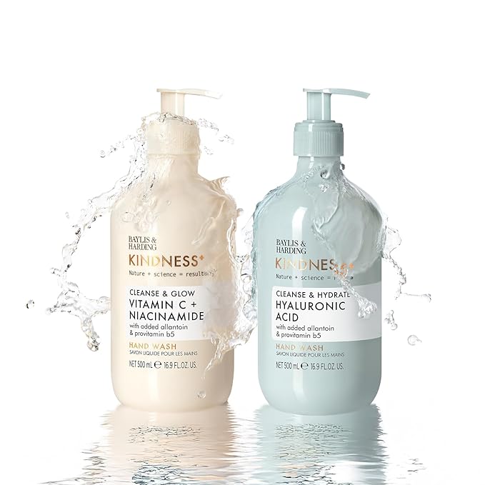 Baylis &amp Harding Kindness + Vitamin C &amp Niacinamide Orange &amp Mango Fragrance 16.9 fl. oz Cleanse &amp Glow Hand Soap (Pack of 3) - Biodegradable Formula - Vegan Friendly