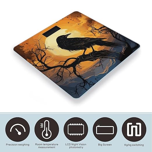 Crow Bathroom ScaleHighly Accurate Digital Weighing Machine for People Bright LED Display Weight Scale for The Aldult Home Use