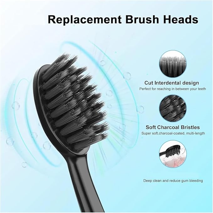 20pcs Replacement Brush HeadsCompatible for Burst Pro Electric Toothbrush Soft Charcoal Bristles Refill with Dust Cover Cap(20pcs Pink)