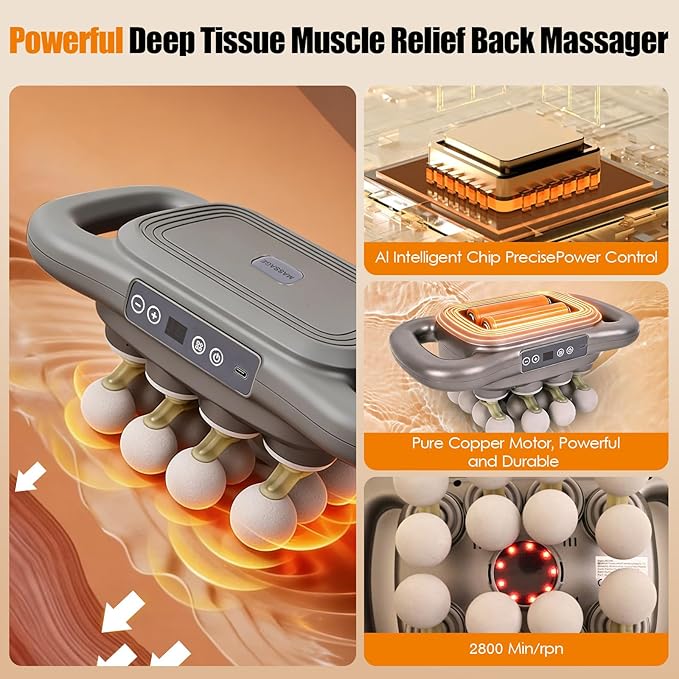 2026 16 Head Massage Gun Deep Tissue – Multi Head Massage Gun 2600mAh Electric Percussion Massager with 9 Modes &amp Levels Portable Massager for Legs Waist Back Neck &amp Muscles