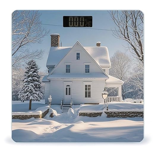 Winter House Bathroom Scale for Body Weight Bathroom Weighing Scales with Back Lit LED Display Sturdy Tempered Glass Body Weight Bathroom Scale 400lb Weighing