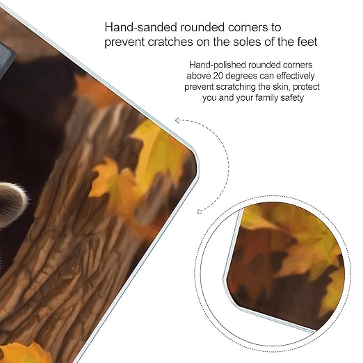 Raccoon in The Fall Tree Hole Bathroom Scale Large LCD Backlight Display Digital Scale Rounded Corners Body Scales Automatic Power On/Off Bathroom Scales for Home Bedrooms