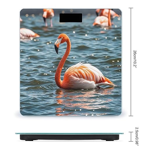 Flamingo Scale for Body Weight Digital Bathroom Scale Toughened Glass High Precision Scales for Body Weight with Large LCD Backlight Display Weight Scales