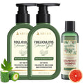 ABERA Folliculitis BHA Shower Gel High-Performance Folliculitis Body Wash Wild Bitter Melon Extract Reduces Back Acne &amp Hyperkeratosis 2 Boxes + Grapefruit Shampoo for Hair Loss