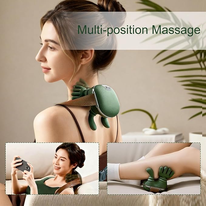 Neck Massager Electric Neck and Back Massager with Heat Simulated Human Hand Design Shoulder Neck Massage for Pain Relief and deep Tissue Shiatsu Massage 4D Kneading Gifts for Men Women